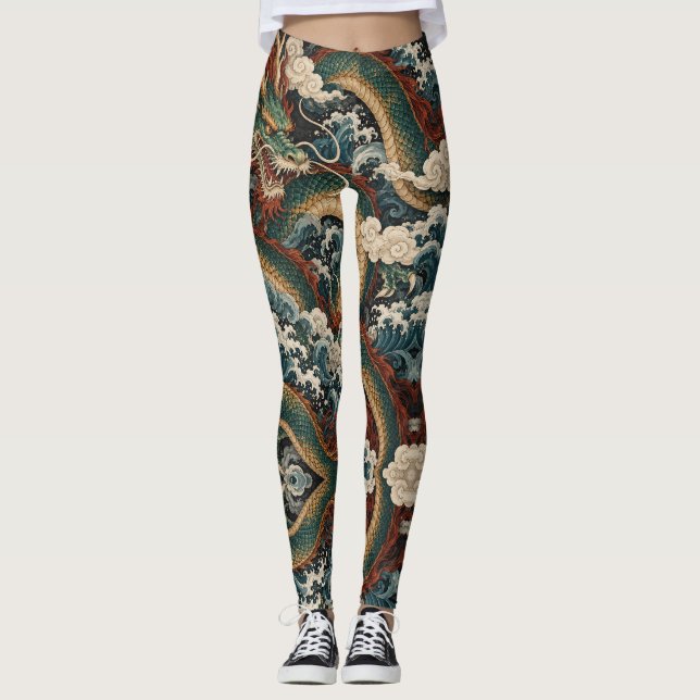 Jadedraksleggings Leggings (Framsida)