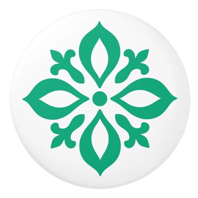 Jadegrön mosaikplatta knopp (Framsidan)