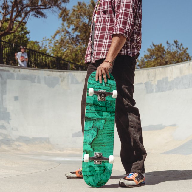 Jadegrön träskateboard. mini skateboard bräda 18,5 cm (Utomhus 2)