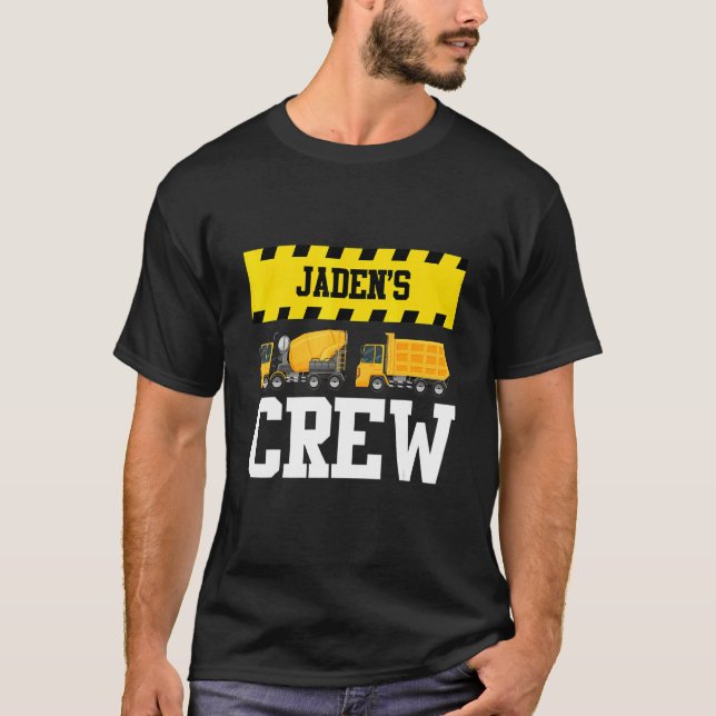 Jaden Construction Crew Anpassningsbar Dumptruck T Shirt (Framsida)