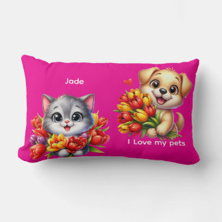 Jade's "I Love My Pets" Decorative Pillow Lumbarkudde