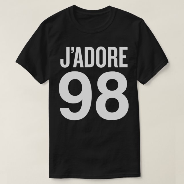 Jadore 98 I kärlek 98 Trendig för högtidlighet T Shirt (Design framsida)