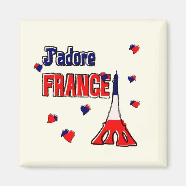 J'Adore Frankrike Magnet (Framsidan)