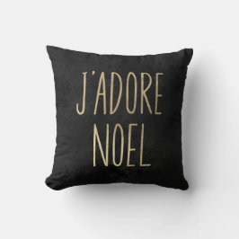 J'adore Noel Guld och Black Minimalist jul Kudde