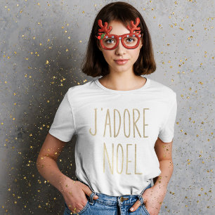 J'adore Noel Guld och Black Minimalist jul T Shirt