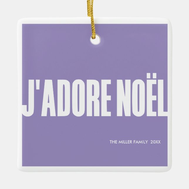 J'adore Noël! Julgransprydnad Keramik (Framsida)