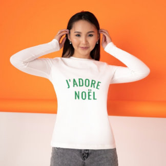 J'ADORE NOËL Kärlek jul / Julafton T Shirt