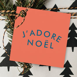 J'adore Noel | Modern Kärlek Jul Red och marinen Gåvor Etiketter