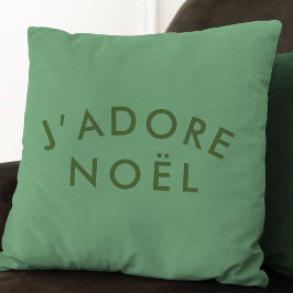 J'adore Noel | Modern Kärlek Julafton-Grönt, minim Kudde
