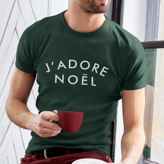 J'adore Noel | Modern Kärlek-Trendiget Julafton T Shirt (Modern holiday shirt created for stylish, elegant, and fashion-forward Christmas looks)