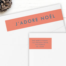 J'adore Noel | Modern Returadress till jul Etikettband