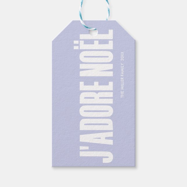 J'adore Noël! Presentetikett (Framsidan)