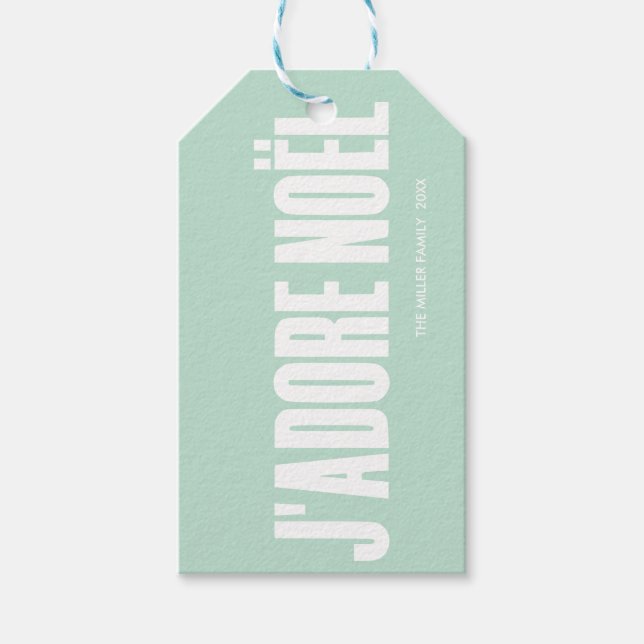 J'adore Noël! Presentetikett (Framsidan)