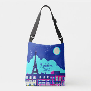 J'adore Paris - Fantasy Paris under en fullmåne Axelväska
