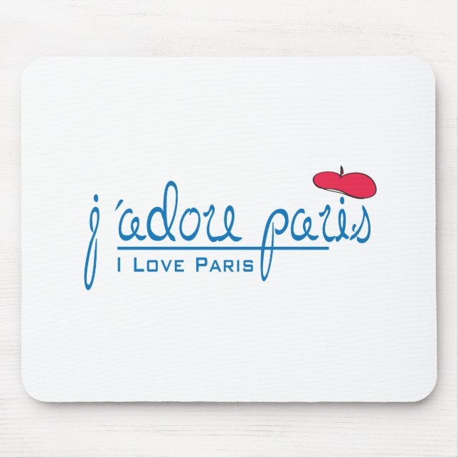 j'adore Paris (I kärlek Paris) med rödberet Musmatta (Framsidan)