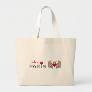J'adore Paris, Katter i Kärlek, Hearts Butterflies Jumbo Tygkasse