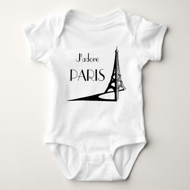 J'adore PARIS spädbarn T Shirt (Framsida)