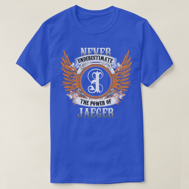 Jaeger Namn Shirt underskattar aldrig effekten av T (Design framsida)