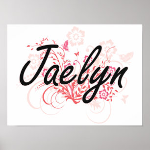 Jaelyn konstnärlig känd design med blommor poster