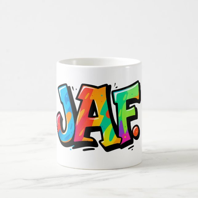 JAF graffiti stil - färgstark stadskonst typografi Kaffemugg (Center)
