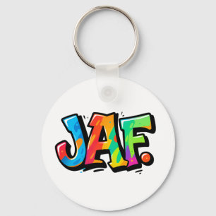 JAF graffiti stil - färgstark stadskonst typografi Nyckelring