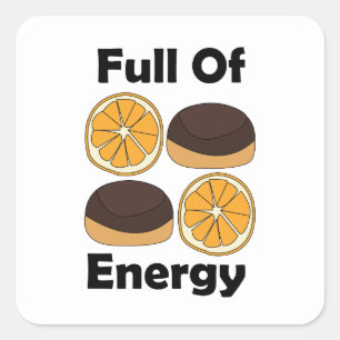 Jaffa Choklad Apelsin Tårta Full Av Energi Fyrkantigt Klistermärke