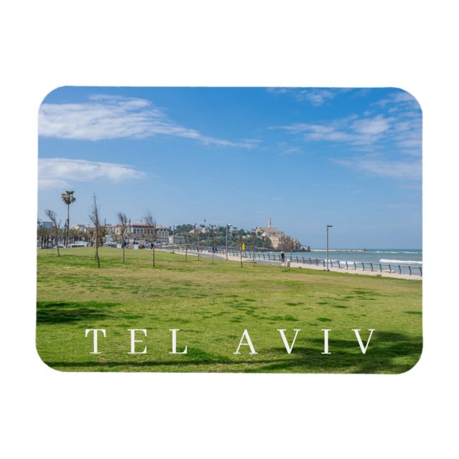 Jaffa sett från Tel Aviv-kylmagnet Magnet (Horisontell)