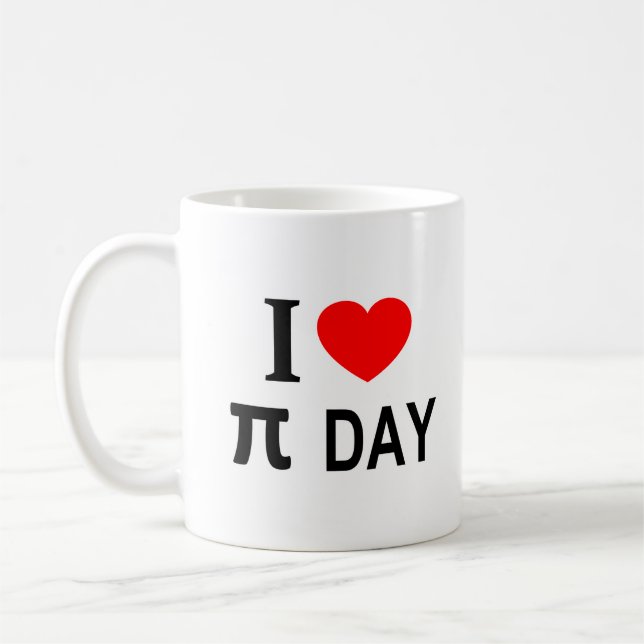 Jag ❤️ π DAGEN Jag älskar π DAGEN Jag älskar π DAG Kaffemugg (Vänster)