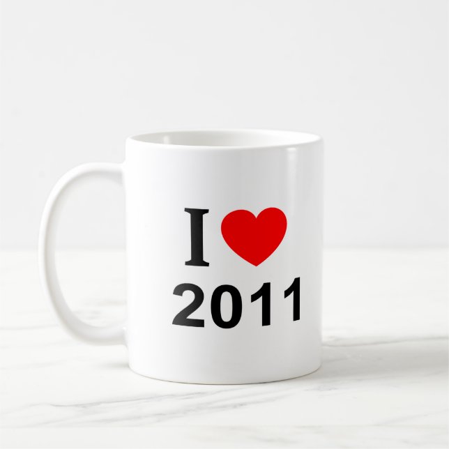 Jag ❤️ 2011 Jag ÄLSKAR 2011 Jag HJÄRTA 2011 Mugg (Vänster)