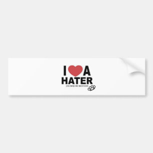 Jag <3 en HATER, dig håller mig motiverade Bildekal