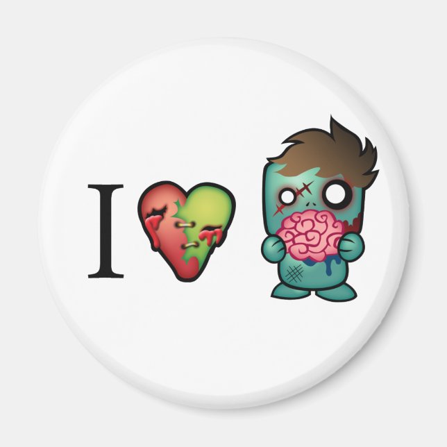 Jag <3 hjärnor-Zombies är överallt! Magnet (Framsidan)