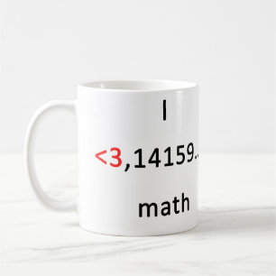 Jag <3 math, mer än kaffe! kaffemugg