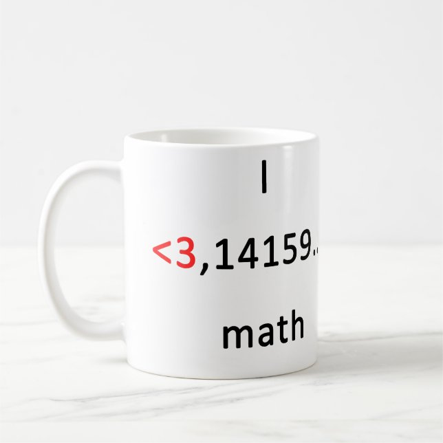 Jag <3 math, mer än kaffe! kaffemugg (Vänster)
