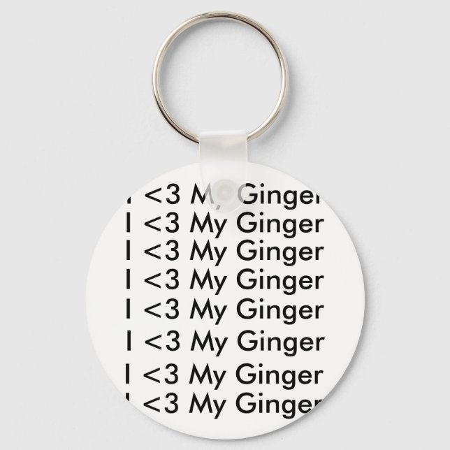 Jag <3 Min Ginger-nyckelring Nyckelring (Framsida)