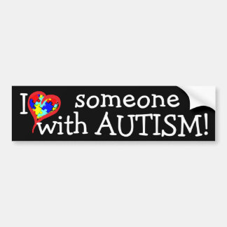 Jag <3 personer med AUTISM! Bildekal