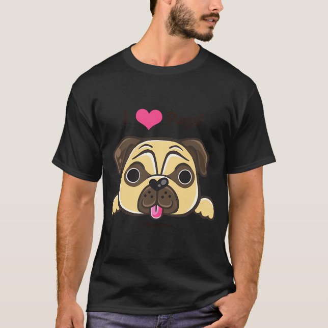 Jag <3 Pugs!' T Shirt (Framsida)