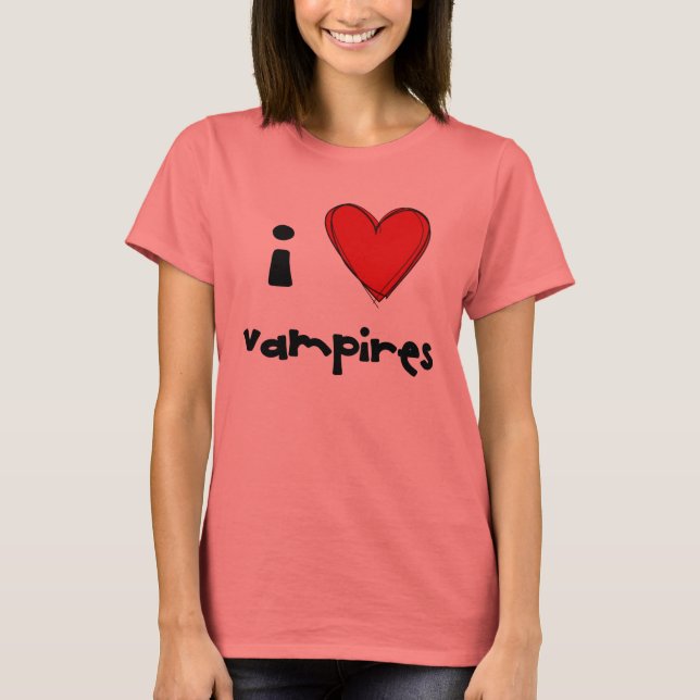 Jag <3 vampyrer - rött t shirt (Framsida)