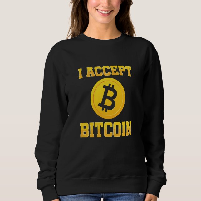 Jag accepterar Bitcoin Crypto Currency Btc Coin Mo T Shirt (Framsida)