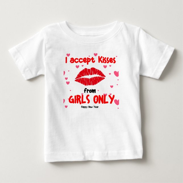 Jag Accepterar Kyssar från Flickor Endast - Barn T Shirt (Framsida)