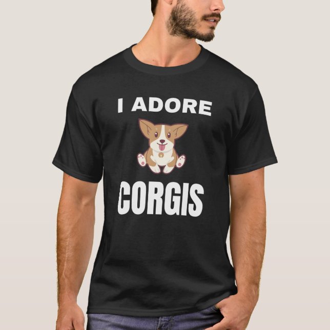 Jag adore Corgis T Shirt (Framsida)
