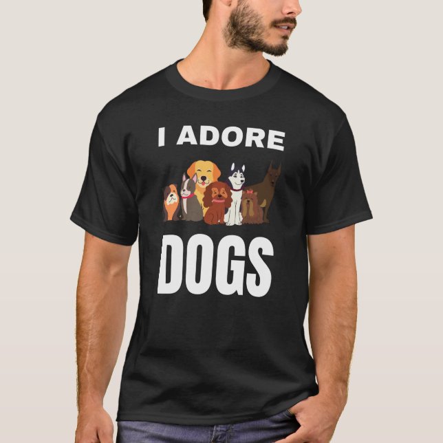 Jag adore Hundar T Shirt (Framsida)