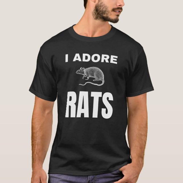 Jag adore Råttor T Shirt (Framsida)