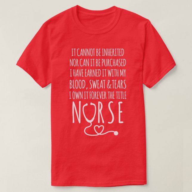 Jag äger det för alltid titeln Nurse ord T Shirt (Design framsida)