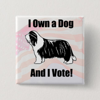 jag äger en Beardie kvadrerar knäppas Knapp