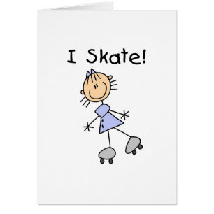 Jag åker skridskor flickarullskater hälsningskort