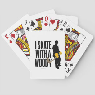 Jag åker skridskor med ett träig (hockey) casinokort