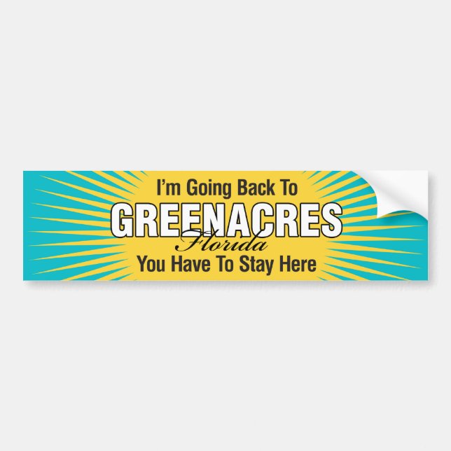 Jag Åker Tillbaka Till (Greenacres) Bildekal (Framsidan)