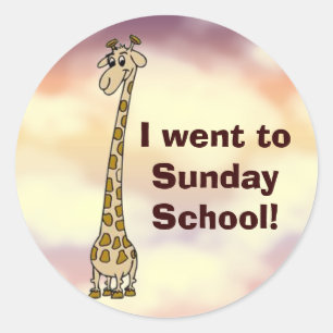 Jag åkte till Söndag School Stickers Runt Klistermärke