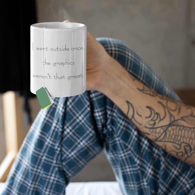 Jag åkte utomhus med Gång Gamer Gaming Humor Tea Kaffemugg (I Went Outside Once Funny Gamer Gaming Humor Tea Coffee Mug)