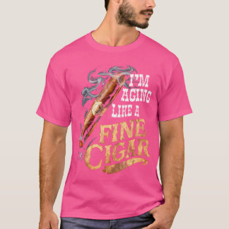 JAG åldras som en fin cigarr Rolig fadersdag pappa T Shirt